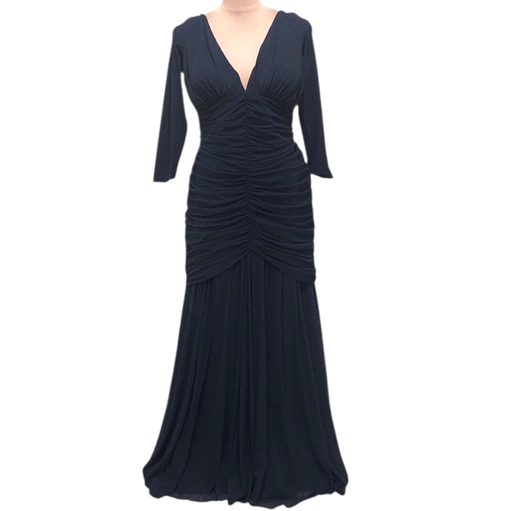Chiara Boni Maxi Dress Size US 14 IT 50 Navy Blue
